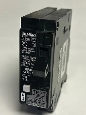 Buy SIEMENS QF130AN Single Pole QPF2N GFCI Ground Fault Circuit Breaker • 75$