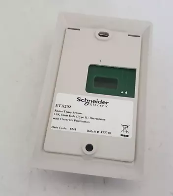Buy Schneider Electric ETR202 Room Temp Sensor 10k Ohm W/ Override Pushbutton • 22.50$