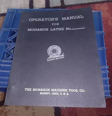 Buy Operator's Manual For Monarch Lathe No N-37486 Handbook Instructions Parts Book • 49.99$
