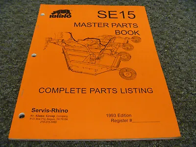 Buy Rhino SE15 Batwing Rotary Mower Cutter Parts Catalog Manual • 249$