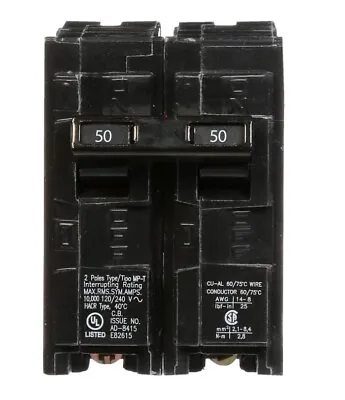 Buy Siemens Murray Q250 50 Amp 2-Pole 120/240 V Type QP Circuit Breaker New • 38.99$