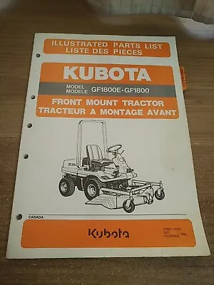 Buy Kubota GF1800E GF1800 Mower Tractors Original Parts Catalog Manual 1993 • 51.31$