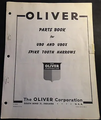 Buy Oliver Ubo & Ubox Spike Tooth Harrows Parts Manual S2-9-g29-1  (719) • 13.19$