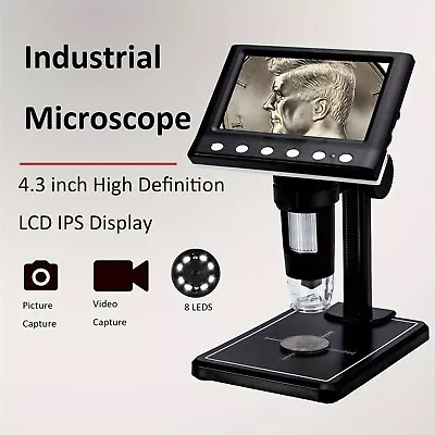 Buy 4.3  Coin Microscope, 2023 New LCD Digital Microscope 1000x, 960P Resoulution • 32.25$
