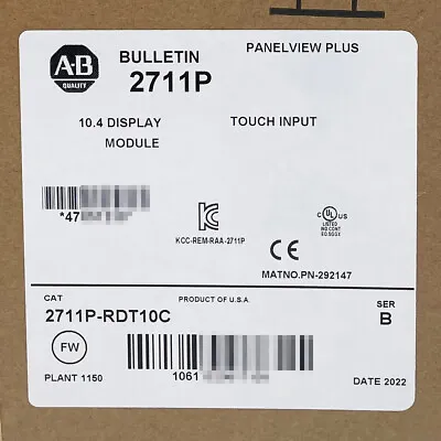 Buy Allen-Bradley 2711P-RDT10C PanelView Plus 1000 Color Touch Display Module 10.4  • 1,199$