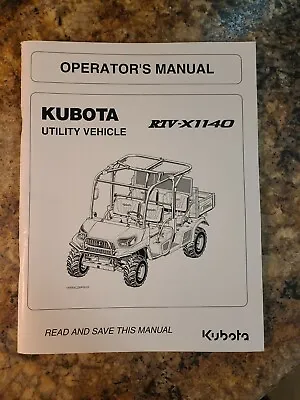 Buy Kubota RTV Operator's Manual Model RTV-X1140 • 35$