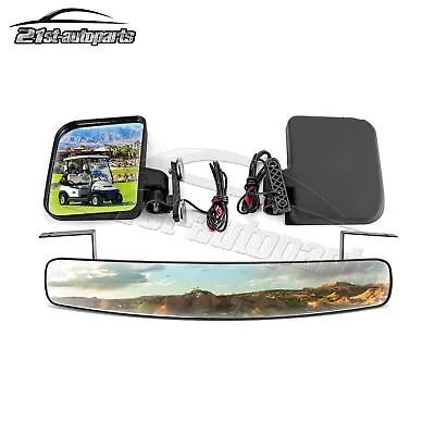 Buy 556lb Rated 2-Magnetic Tractor Side Mirrors+Center Mirror For Golf Cart Yamaha • 49.99$