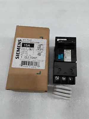 Buy Q215AF Siemens Arc Fault Circuit Breaker 2 Pole 15 Amp 120/240V NEW • 170.20$