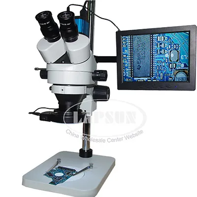 Buy 3.5-90X Trinocular Zoom Stereo Microscope +HDMI Eyepiece Camera +IPS LCD Monitor • 569$