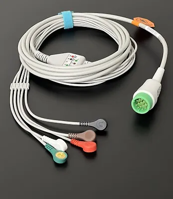 Buy Physio-Control 11110-000029 Lifepak LP12 LP15 LP20 Compatible 5L Snap ECG Cable • 35$