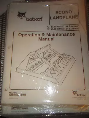 Buy 1999 Bobcat ECONO LANDPLANE Attachment Operation  Maintenance Manual 6900960 • 19.99$