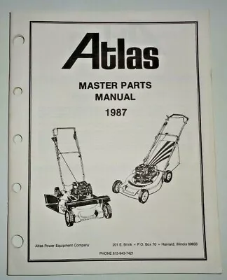 Buy 1987 Atlas Rotary Mower & Tiller Lawn Garden Equipment Master Parts Catalog Book • 6.60$