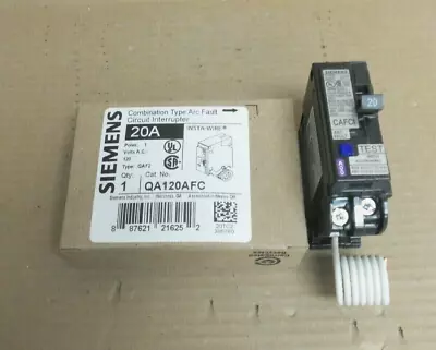 Buy New ITE Siemens QAF2 QA120AFC 1 Pole 20 Amp 120/240V Arc Fault Circuit Breaker • 35.99$