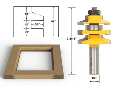 Buy Classical Ogee Stacked Rail And Stile Router Bit - 1/2  Shank - Yonico 12120 • 28.95$