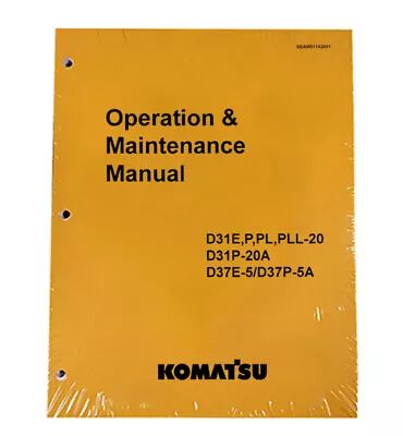 Buy Komatsu D31E, D31P-20A,D37E-5,D37P-51 Bulldozer Owners Manual # SEAD01142001 • 29.37$