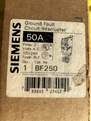 Buy BF250A - Siemens 50 Amp Double Pole GFCI Bolt-On Circuit Breaker • 210$