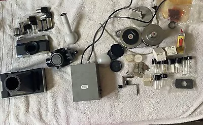 Buy Lot Zeiss PM3 Universal BL Olympus Antique Leitz Microscope Parts Camera Singer • 169.99$