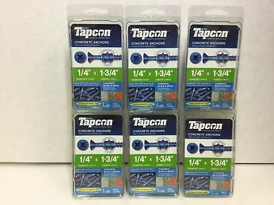 Buy Tapcon Concrete Screw, 1/4 In X 1-3/4 In, Steel, Climaseal, LOT OF 150 • 18.99$