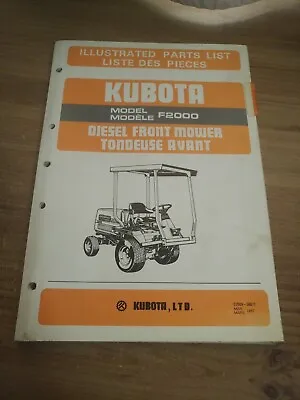 Buy Kubota F2000 Diesel Front Mower Original Parts Catalog Manual 1987 • 36.65$
