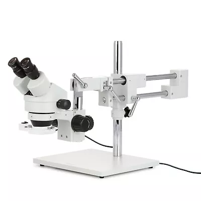 Buy AmScope 7X-45X Binocular Stereo Microscope On Boom Stand + Ring Light Multi-Use • 479.99$