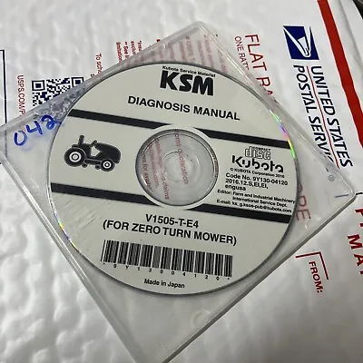 Buy Kubota KSM V1505-T-E4 Zero Turn Mower Diagnosis Manual CD #042 • 10$