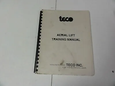 Buy Teco Aerial Lift Training Manual    9/93 • 35$