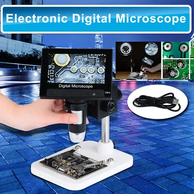 Buy 4.3  1000X LCD Monitor Electronic Digital Video Microscope 8 White LED Magnifier • 48.55$