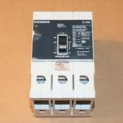 Buy One Siemens Type NGB NGB3B100  3 Pole 100 Amp Bolt In Circuit Breaker • 199.99$
