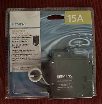 Buy Siemens 15 Amp Single Pole Type QPF2 GFCI Circuit Breaker (QF115AP) (6542) New!! • 35.99$