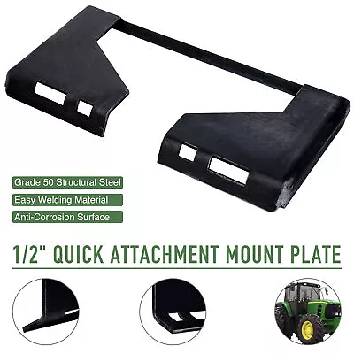 Buy PREENEX 1/2  Quick-Tach Attachment Mount Plate Loader Skid Steer Trailer-Adapter • 88.66$