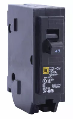 Buy 40a 1pole Circuit Breaker,No HOM140CP,  Square D By Schneider Electric • 5$