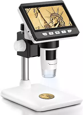 Buy LCD Digital Microscope - 1000x Coin Magnifier W/ 8 Adjustable LED Lights PC View • 51.99$