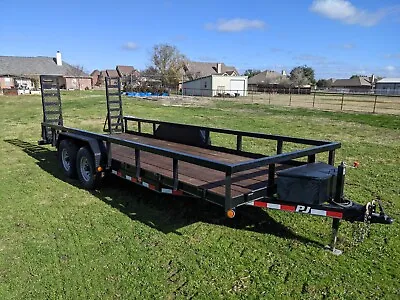 Buy 2016 PJ 20 FT Equipment Trailer With Fold Up Ramps And Tool Box 14k Bumper Pull • 5,250$