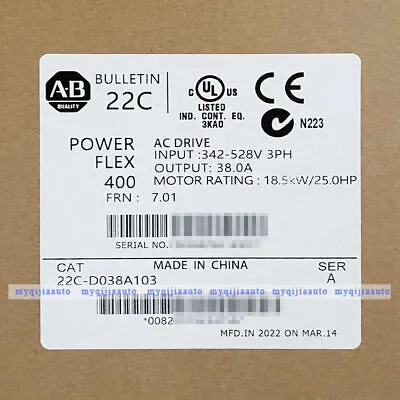 Buy Allen-Bradley 22C-D038A103 PowerFlex 400 18.5 KW 25 HP AC Drive 22CD038A103 • 1,482$