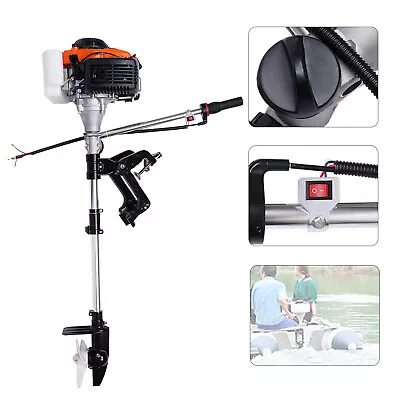 Buy Outboard Motor Fishing Boat Engine Air Cooling Adjustable Speed 4.0HP 4 Stroke  • 235$