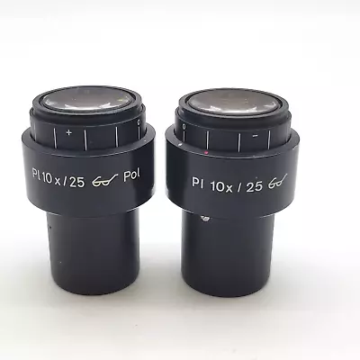 Buy Zeiss Microscope Objective Pair Pl 10x / 25 Pol With Reticles *Scratched Lenses • 51$