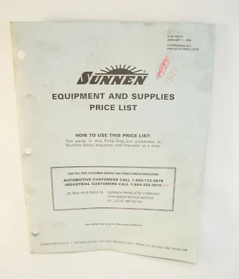 Buy Vintage Sunnen Machine Shop Brochure  Equipment & Supplies Price List 1995 • 14.95$