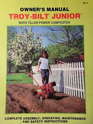 Buy Troy Bilt Garden-Way 1983 Walk-Behind Junior Roto Tiller Tractor Owners Manual • 94.99$