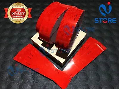 Buy 2  X 10 Ft Red DOT-C2 Reflective Tape Safety Warning Truck Trailer Bike Car RV • 9.48$
