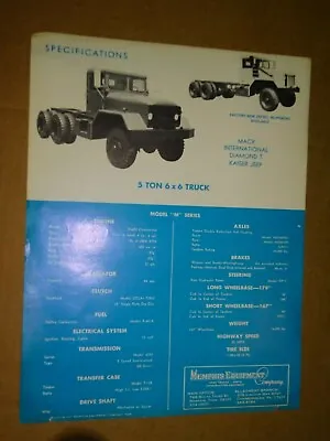 Buy 1965 Mack International Diamond T Truck Specification Brochure Memphis Equipment • 10$