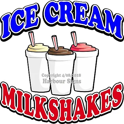 Buy Ice Cream Milkshakes DECAL (Choose Your Size) Food Truck Concession Sticker  • 13.99$