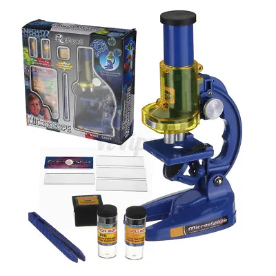 Buy 100X 200X 450X Starter Educational Science Lab Microscope Gift Toy Kit Children • 1,656$