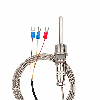 Buy Crocsee RTD Pt100 Temperature Sensor Probe 3 Wires 2M Cable Thermocouple -58~572 • 22.99$