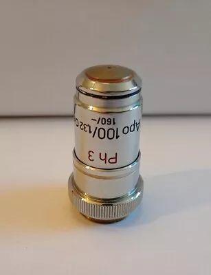 Buy ZEISS 100X Apo Apochromat Ph3 Phase Contrast Microscope Objective 160mm • 120$