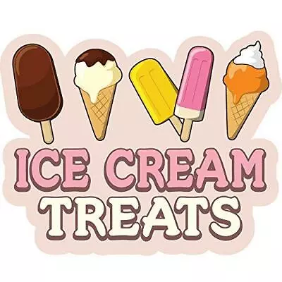 Buy Ice Cream Treats 16  Concession Decal Sign Cart Trailer Stand Sticker Equipment • 34.79$