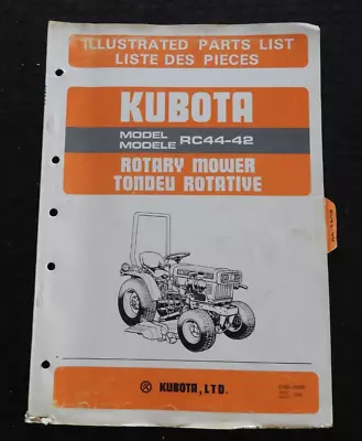 Buy ORIGINAL 1980s KUBOTA B4200 TRACTOR  RC44-42 MOWER DECK  PARTS CATALOG MANUAL • 20.66$