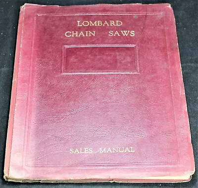 Buy Lombard Governor Chainsaws Sales Manual - Model 34 & 35 - Vintage • 40.49$