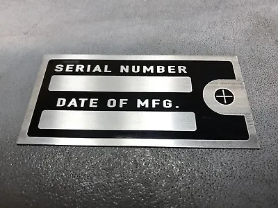 Buy BLANK Engine Build Machine Equipment Plate Tag Serial Date Quality Blank 4”X2” • 12.50$