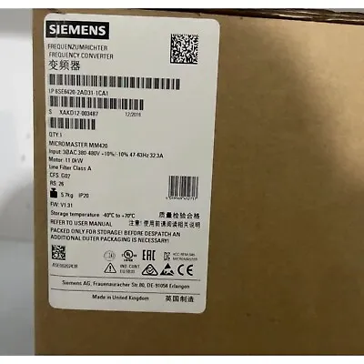 Buy New Siemens 6SE6420-2AD31-1CA1 MICROMASTER 420 With Filter 6SE6 420-2AD31-1CA1 • 1,161.44$