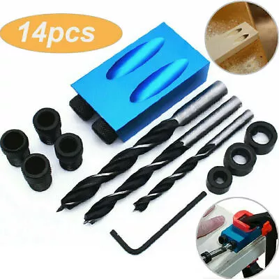 Buy DIY Woodworking Carving Tools Pocket Hole Screw Jig Adapter Drill Set Carpenter • 15.35$